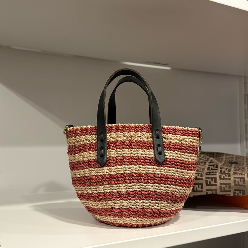 Clare V. Petite Léa Woven Straw Bag NWOT